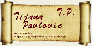 Tijana Pavlović vizit kartica